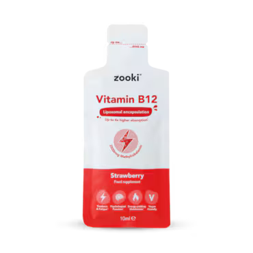 Zooki Liposomal Vitamin B12 2500mcg Strawberry Flavour 1 x 10ml Liquid Sachets
