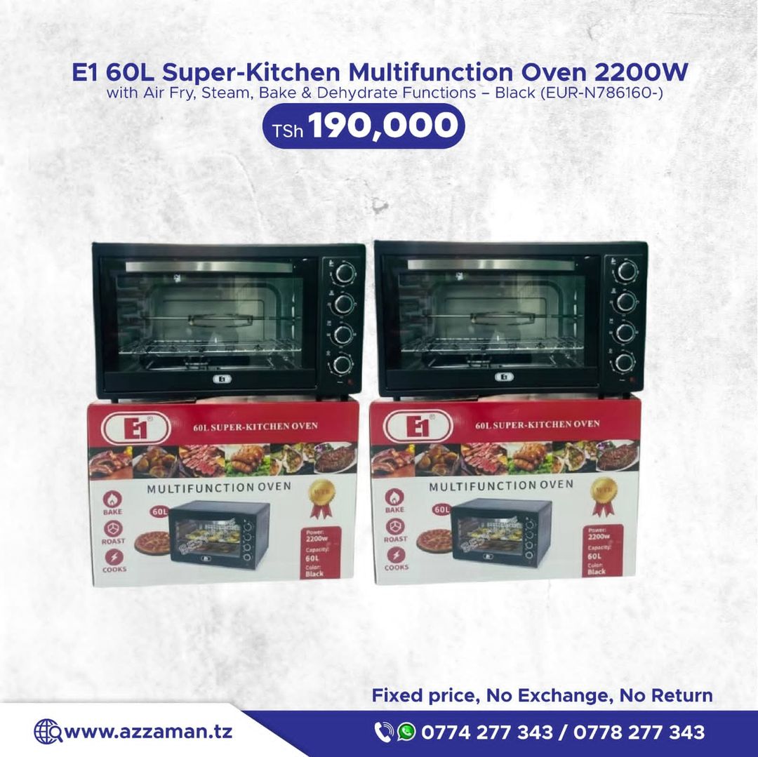 E1 60L Super - Kitchen Multifunction Oven 2200W - Black -