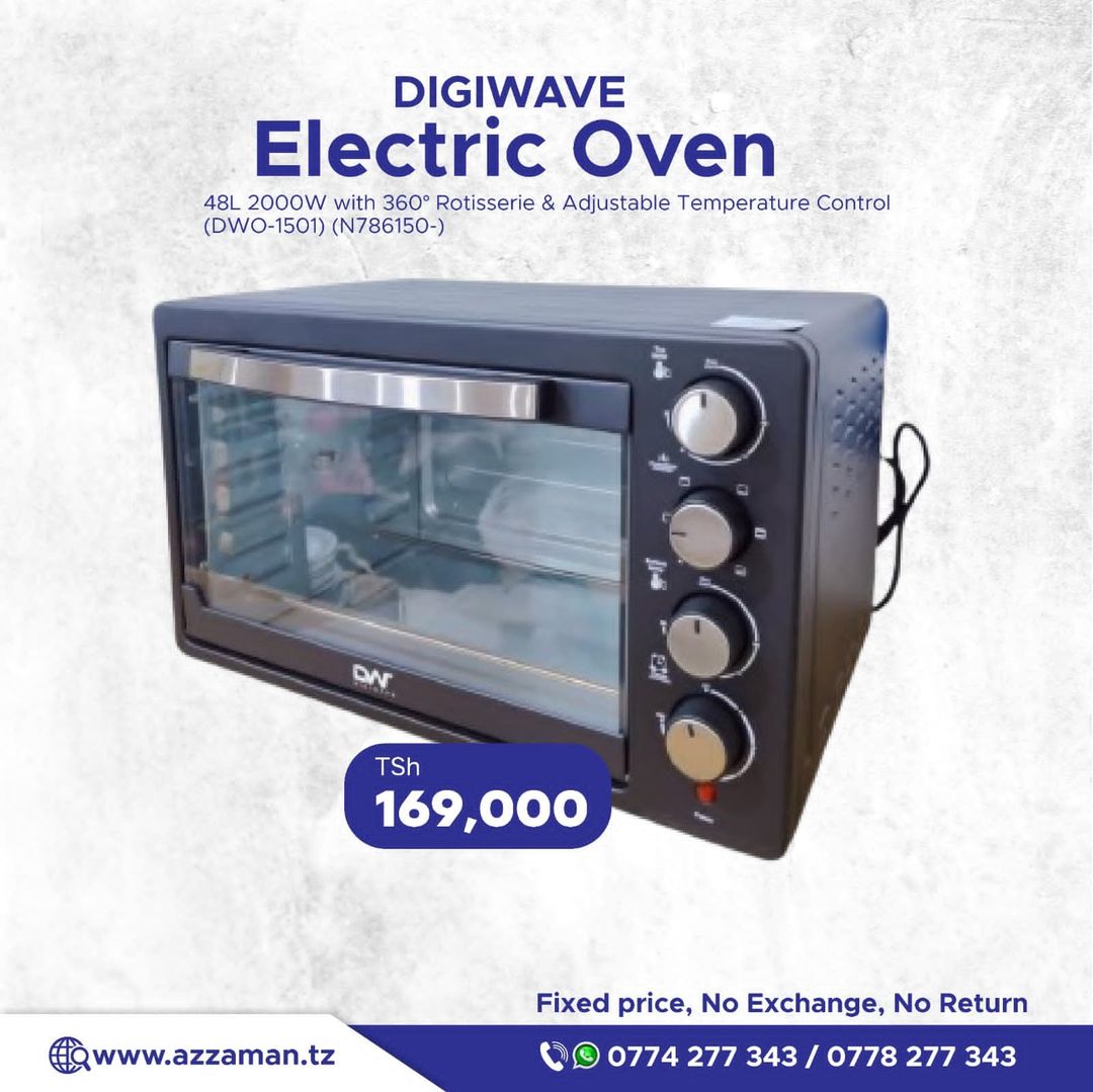 Digiwave  Electric Oven 48L - 2000W with 360° Rotisserie & Adjustable Temperature Control (DWO-1501)