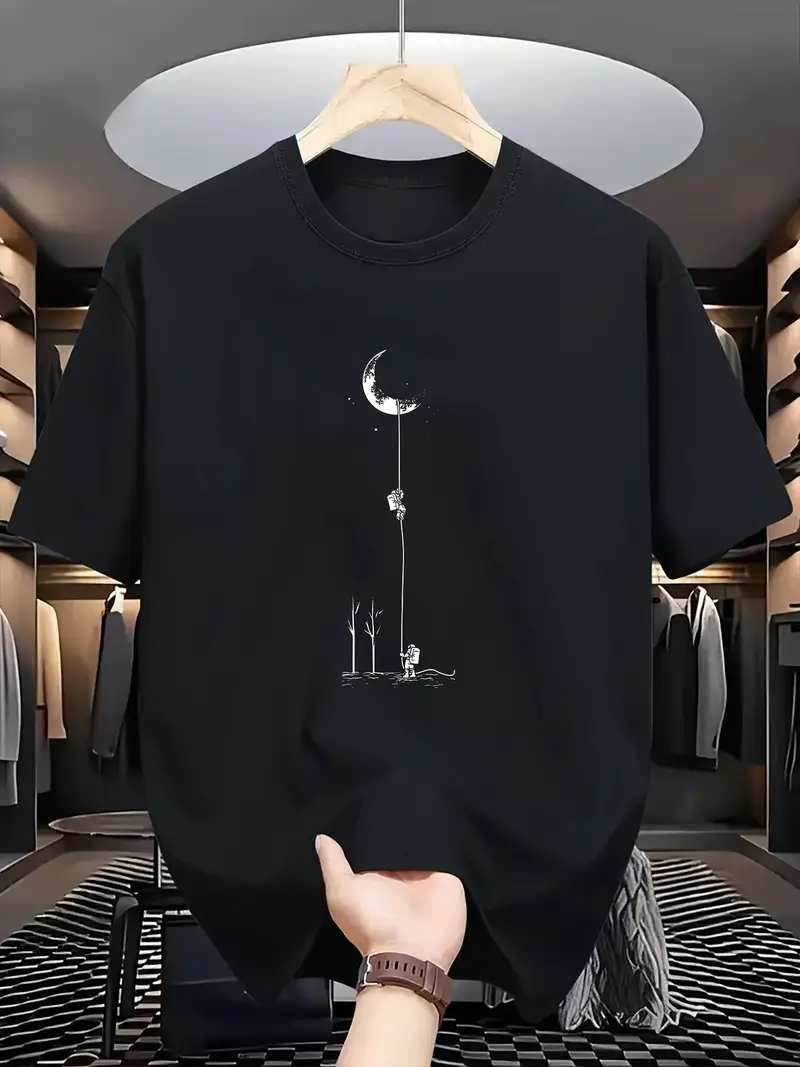 Moon & Birds Cotton Print Tee