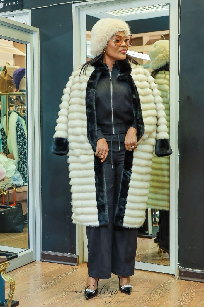 Two tone Fur coat