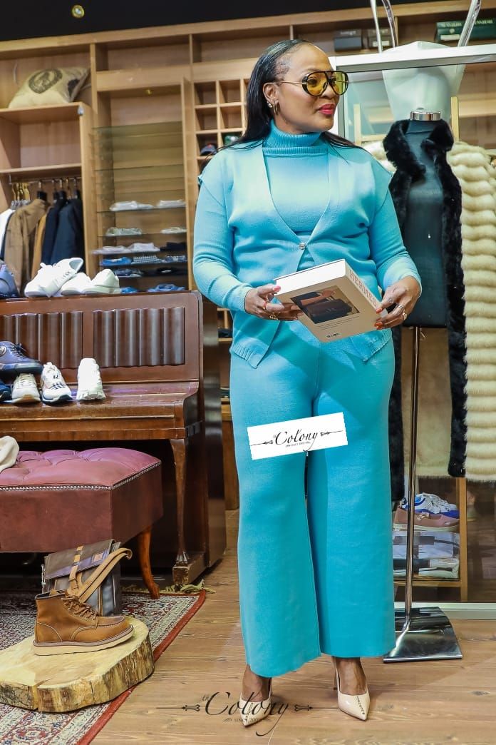 Two piece light blue