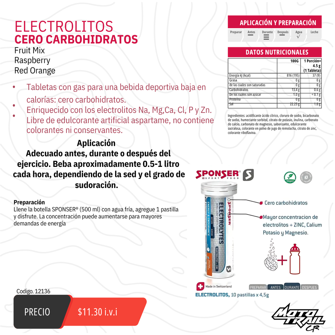 ELECTROLITOS CERO CARBOHIDRATOS