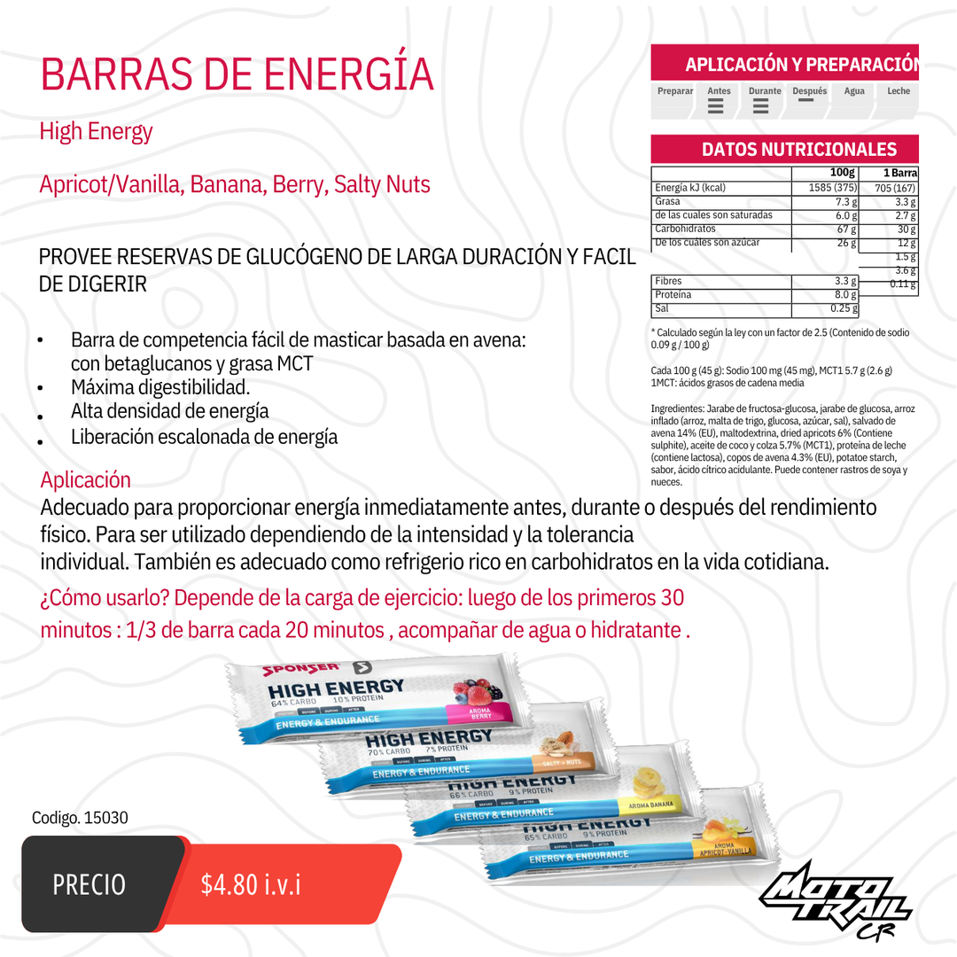Barritas de Energia - High Energy