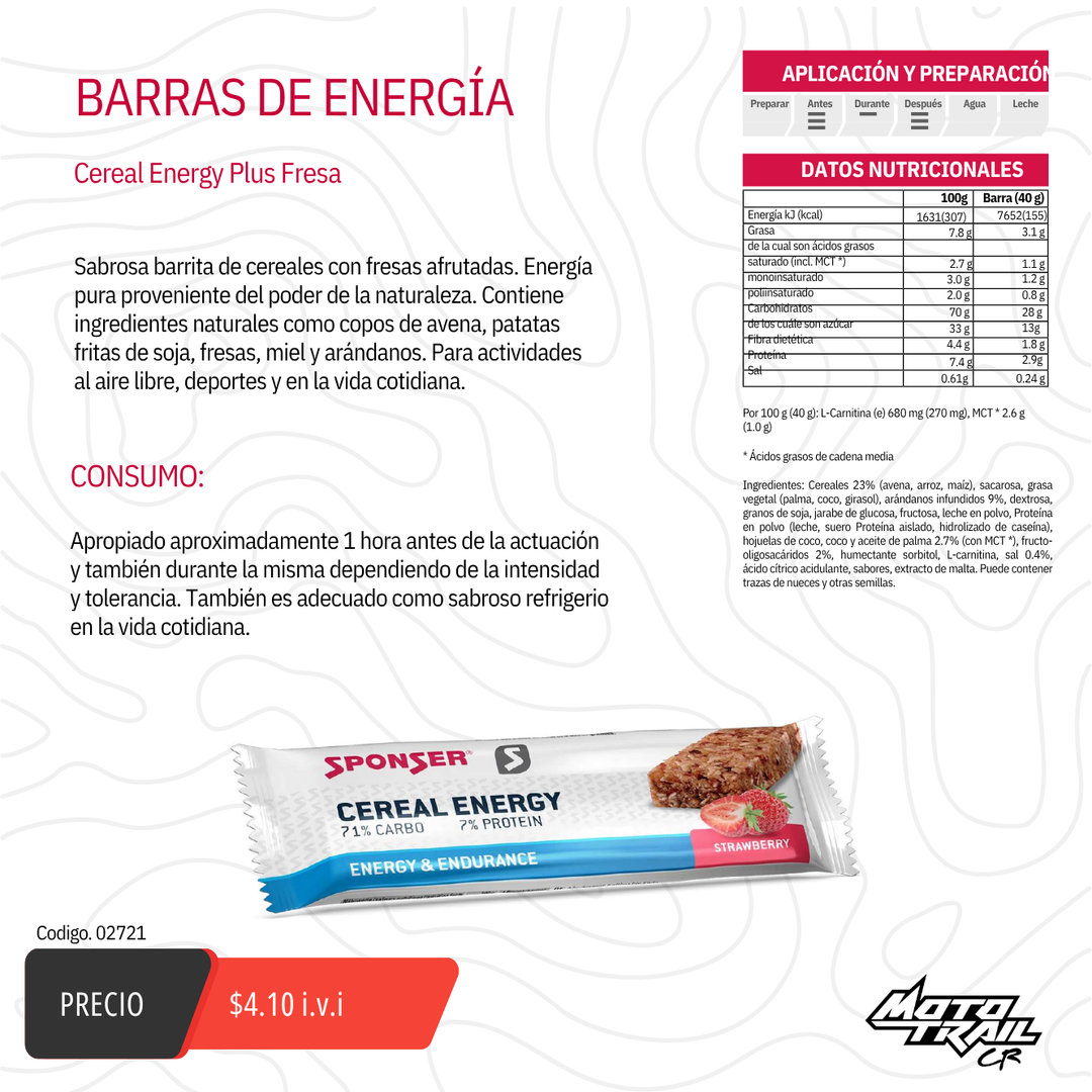 Barritas de Energia - Cereal Energy