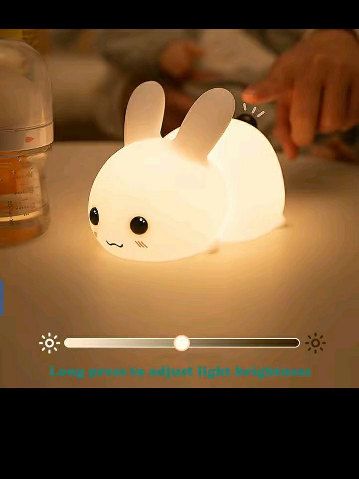 Rabbit Silicone Night Light with Remote – USB Rechargeable Colorful Atmosphere Lamp