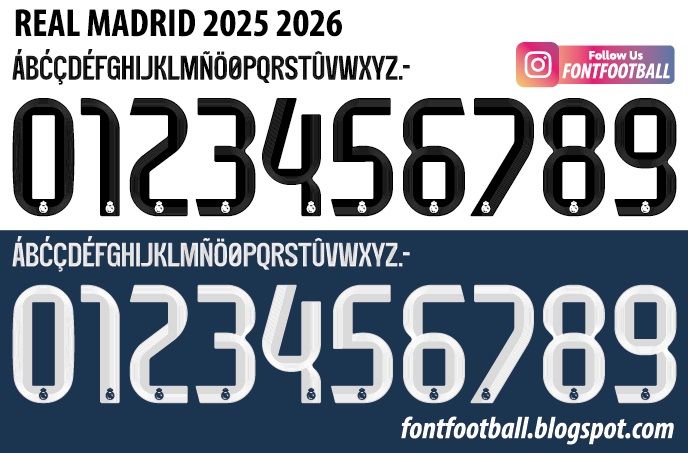 Font Real Madrid 2025 2026 Shirt
