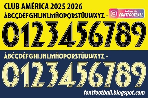 Font Vector Club América 2025 2026 Shirt