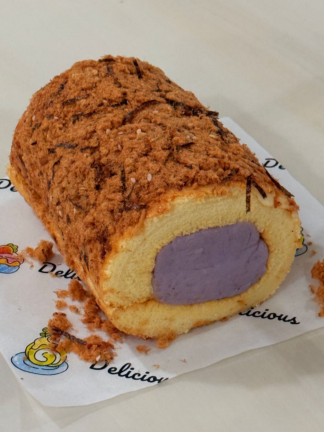 Chicken Floss Yam Cloud Roll 
