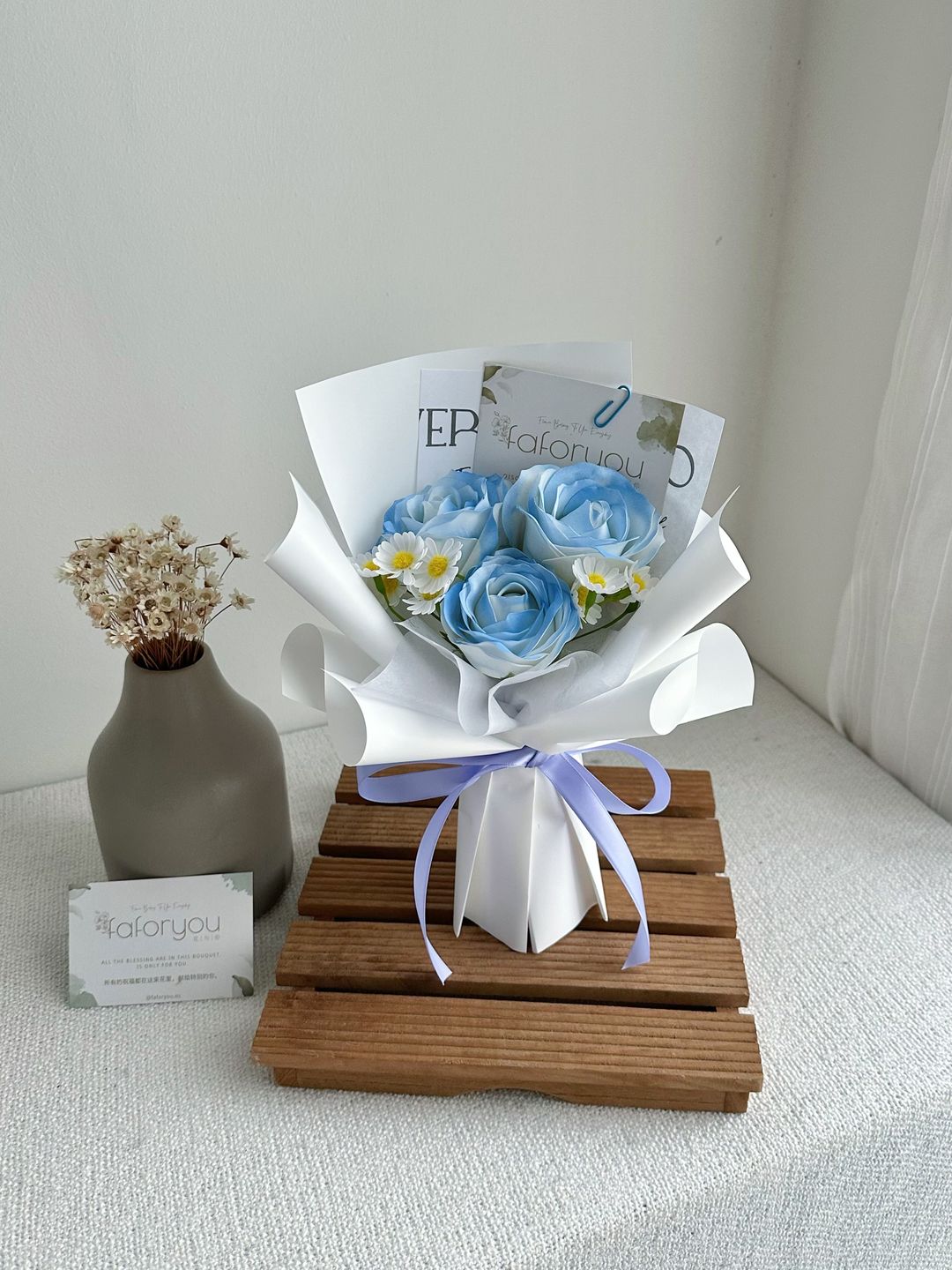 3 Stalk Soap Rose Daisy Bouquet  