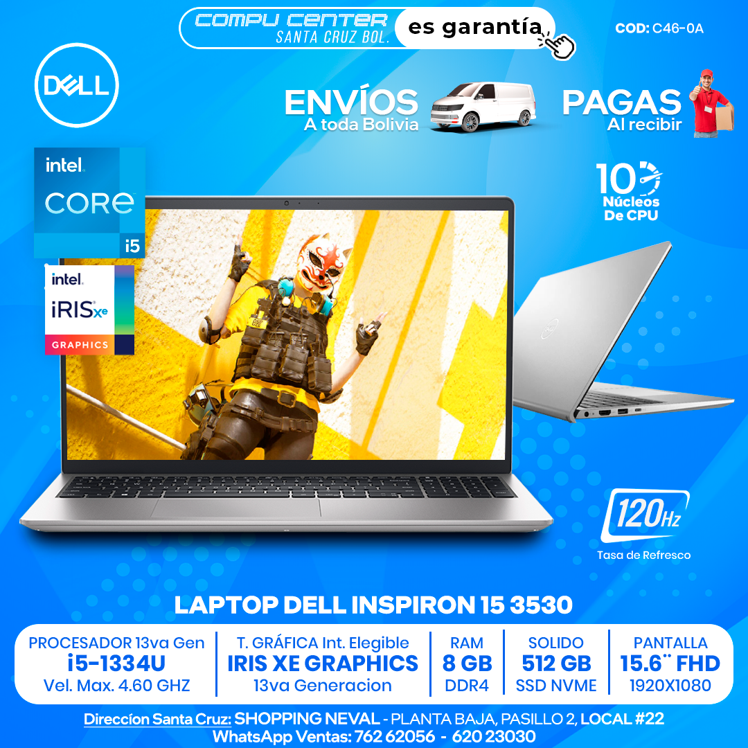 DELL INSPIRON 15 3530 / CORE i5 13Va Generación / 8 GB RAM