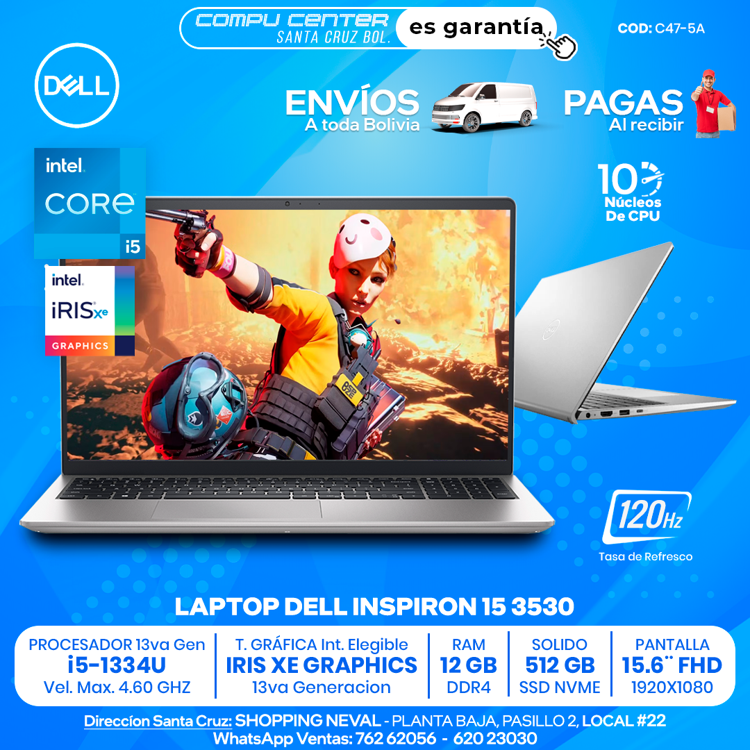 DELL INSPIRON 15 3530 / CORE i5 13Va Generación / 12 GB RAM