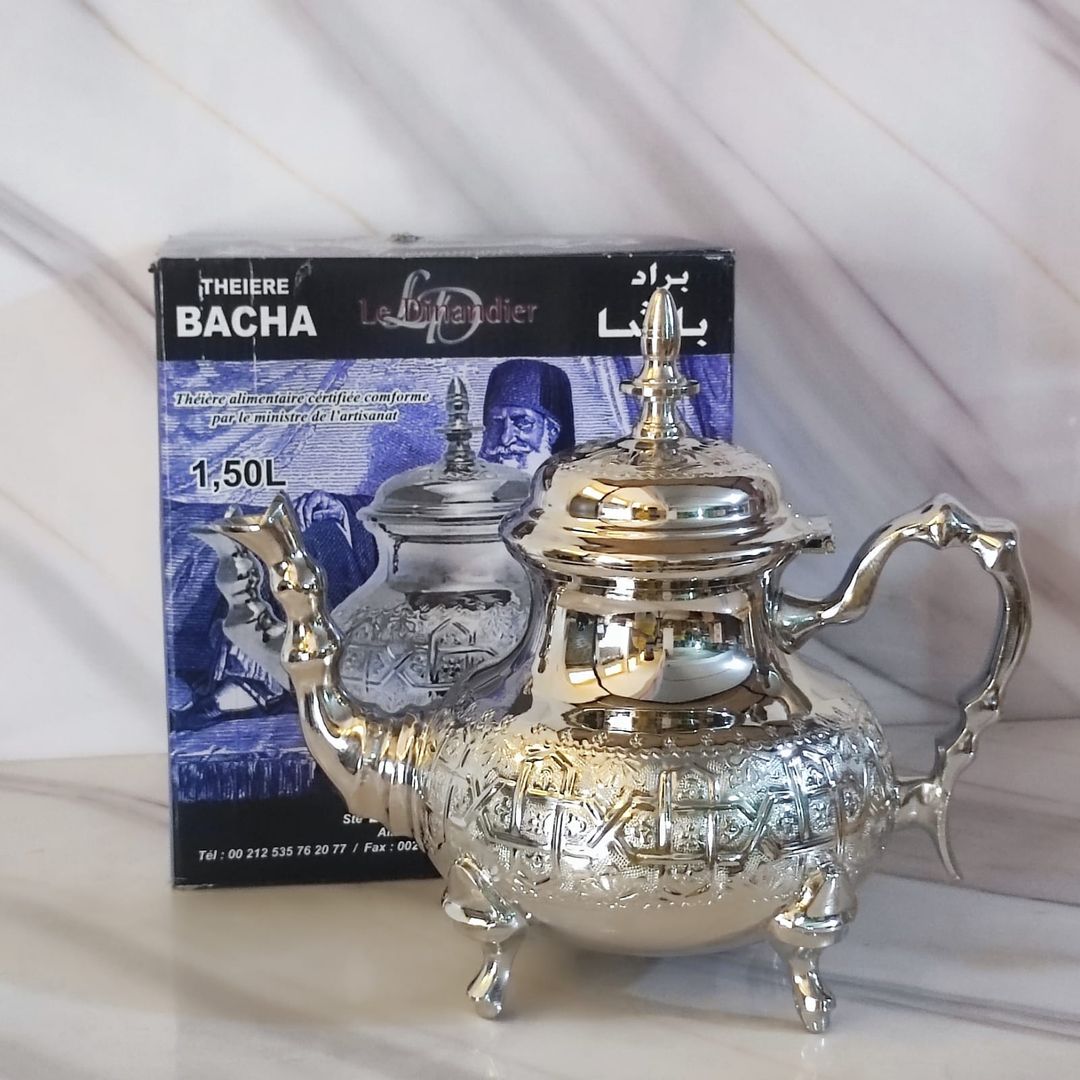 Théière Traditionnelle Marocaine BACHA 1,5L - طاوة شاي تقليدية مغربية BACHA 1.5L