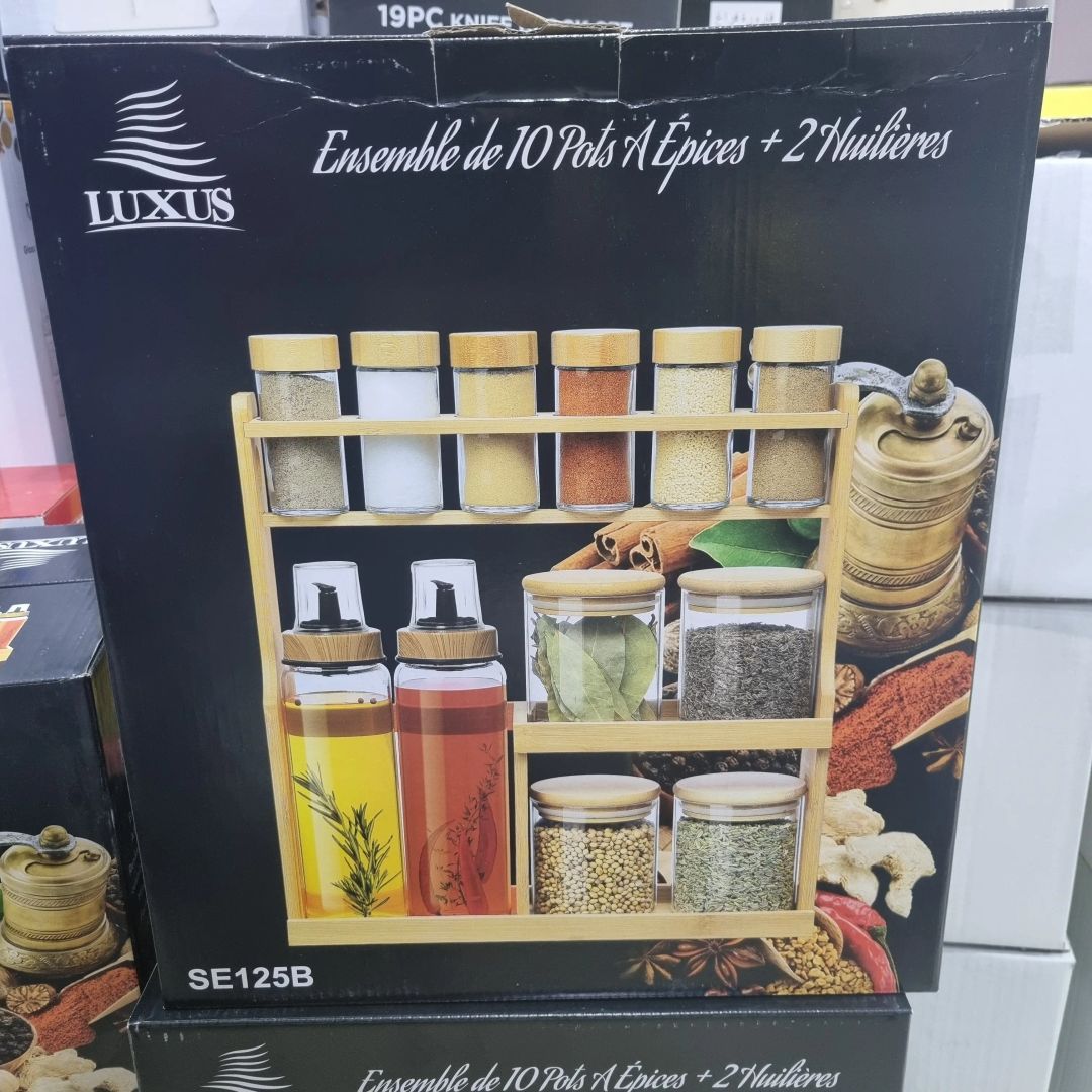 Ensemble de 10 Pots à Épices LUXUS - طقم 10 علب توابل LUXUS