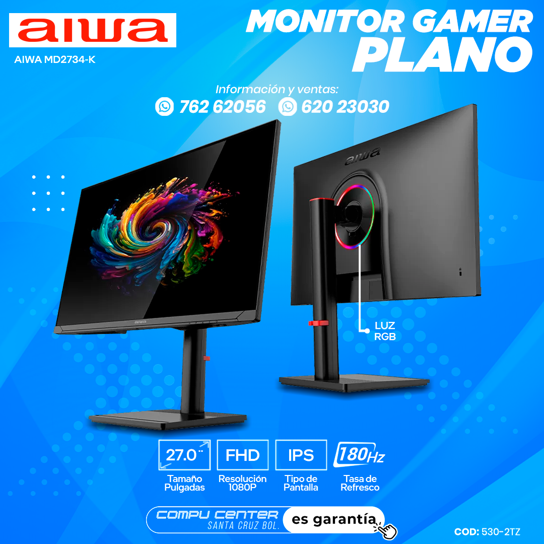 AIWA MD2734 K / 27.0¨ FHD / MONITOR PLANO / PANEL IPS / FRECUENCIA 180HZ