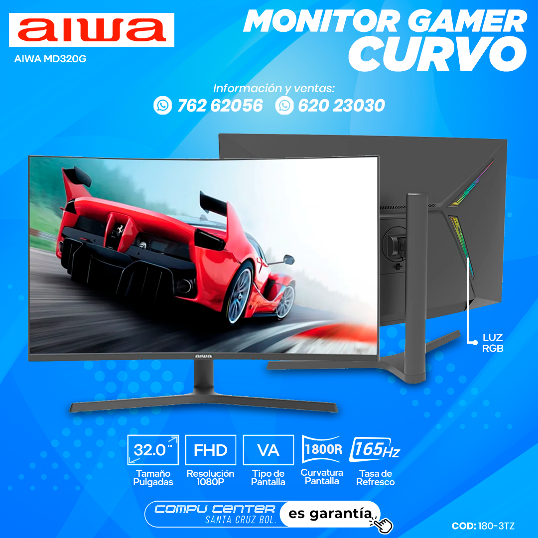 AIWA MD320G Y / 32.0¨ FHD / MONITOR CURVO / PANEL VA / FRECUENCIA 165HZ