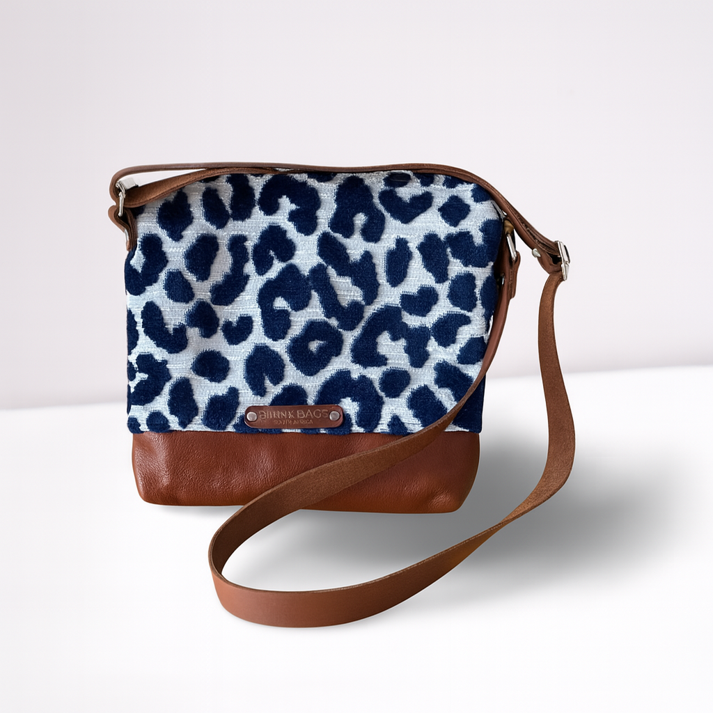 Binny Mini Sling – Navy Leopard Print