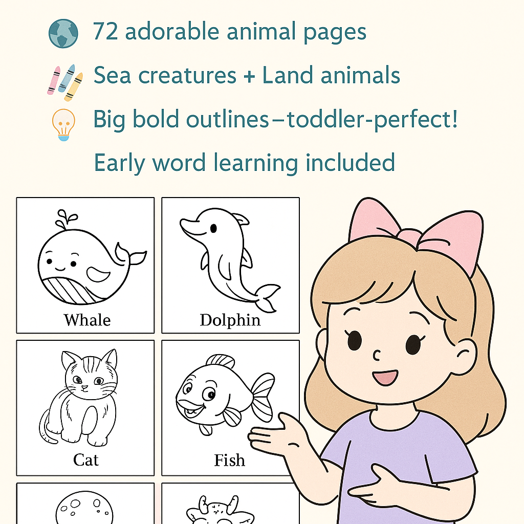 72 Animal Coloring Pages – Toddler Printable Fun)