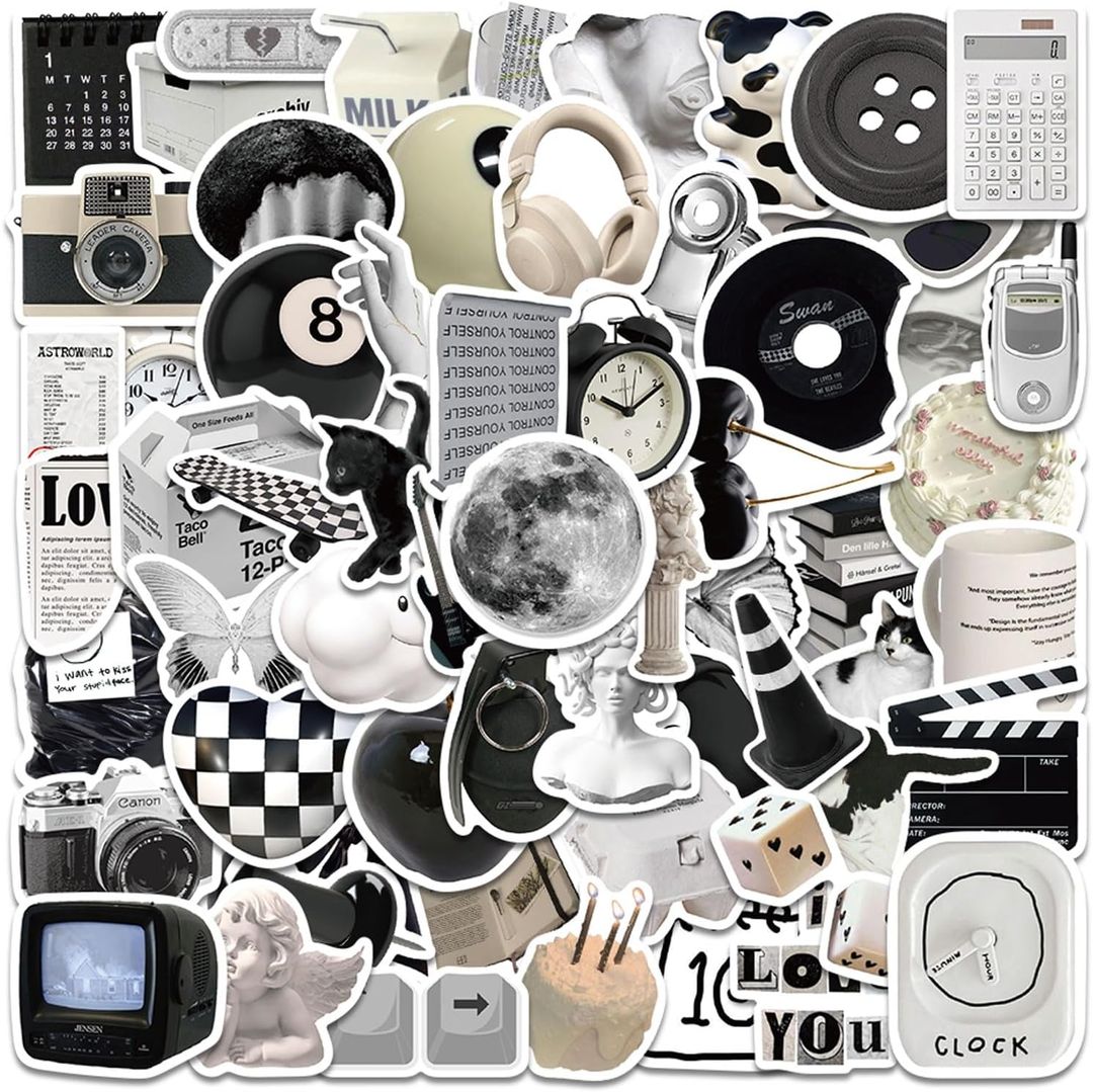 WHITE and BLACK sticker pack!!