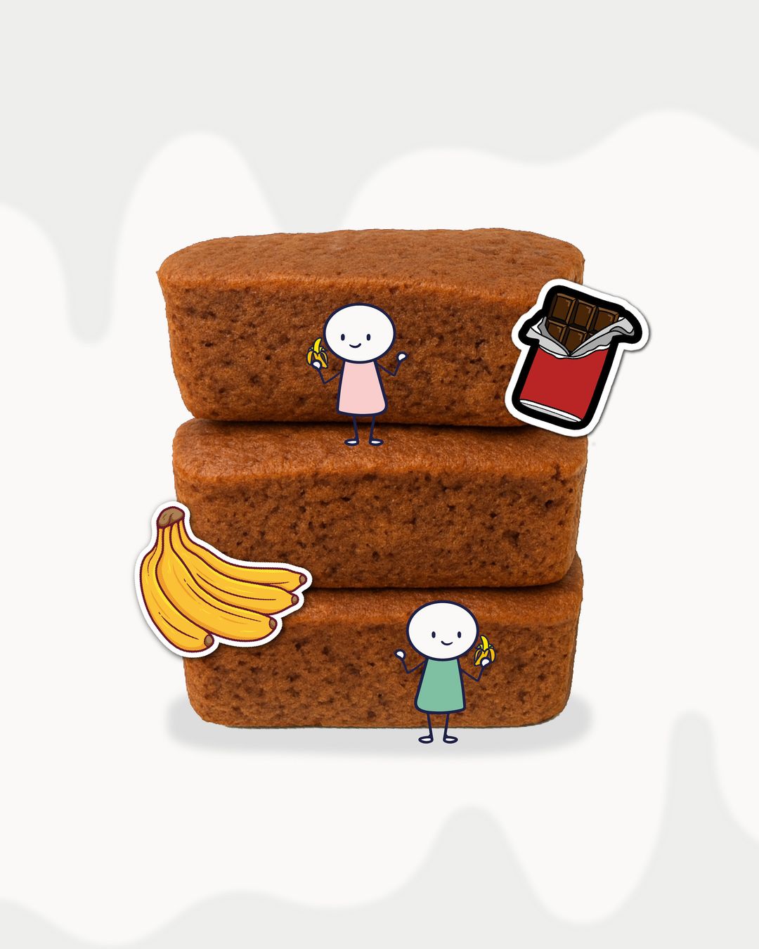 BANANA | Banana Cocoa |  10x5 cm square | 3 pcs/box | 110