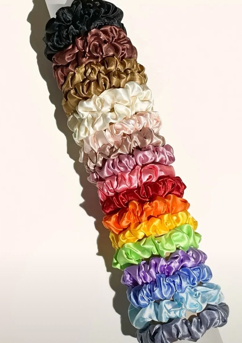 Set of 4 Silk scrunchie- random pick 