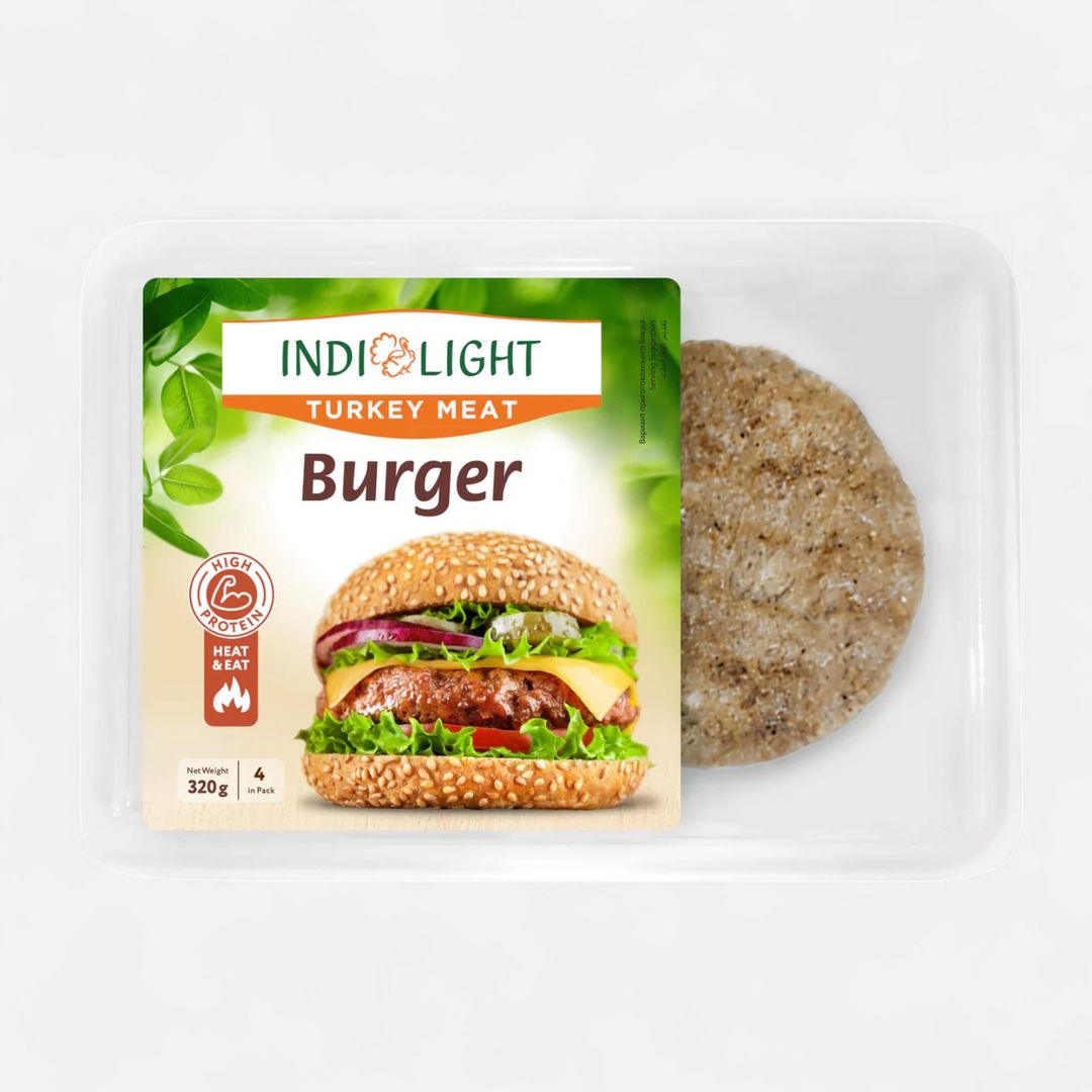 Indilight Turkey Burger Frozen 4 pcs 320g