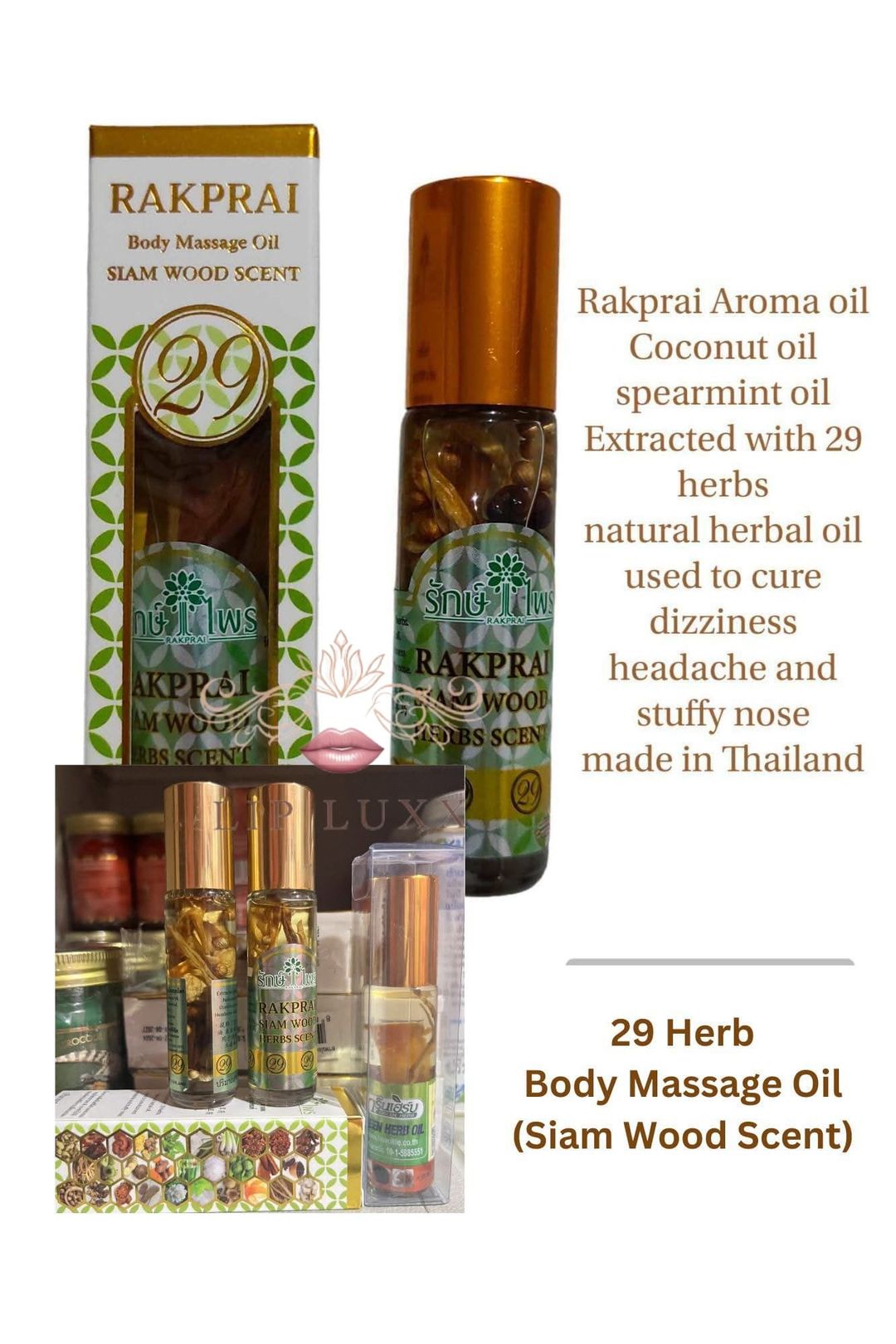 RAKPRAI 29 Herb Body Massage Oil (8ml) Thai Remedy