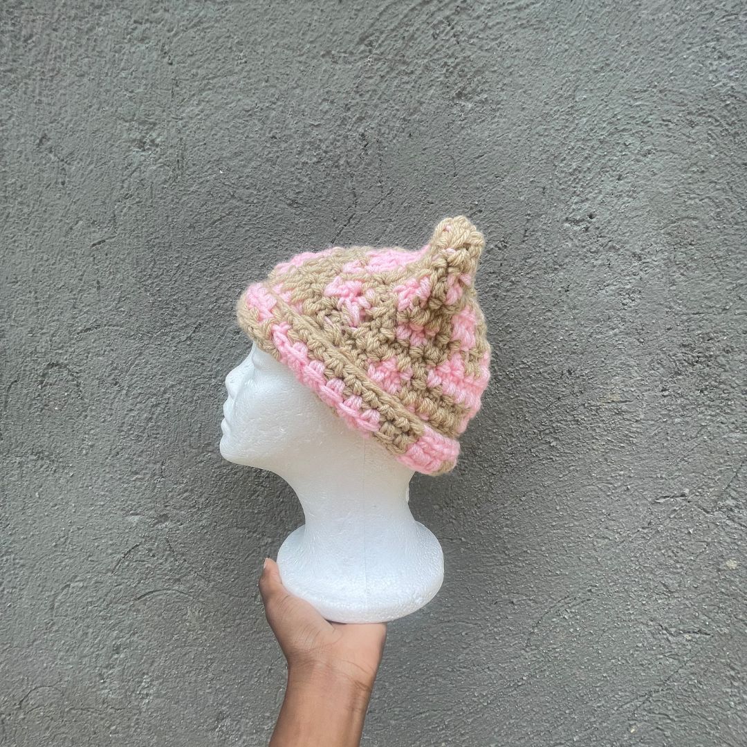 Cat Ear Beanie- Abstract Pattern #1