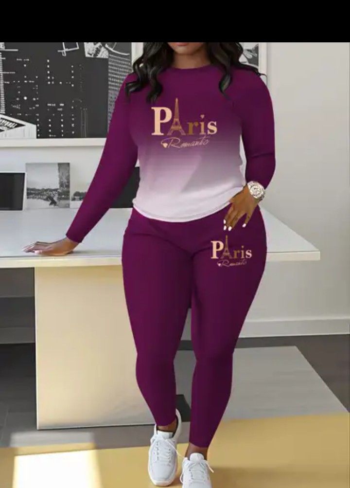 Women Paris print shirt and trouser 
