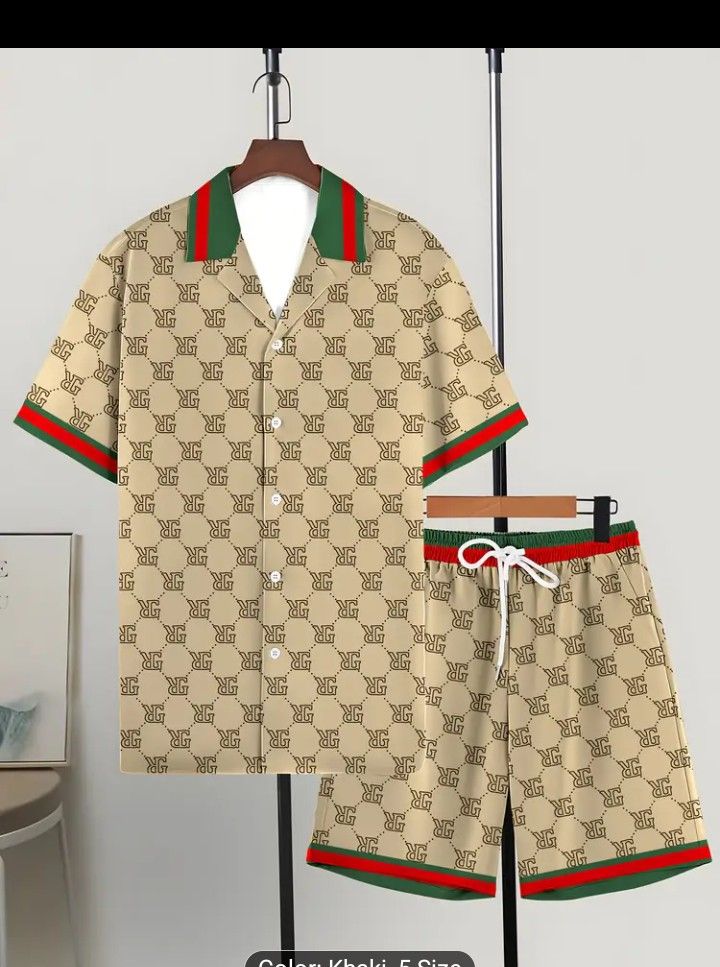 Quality print mens wear shorts and shirt 