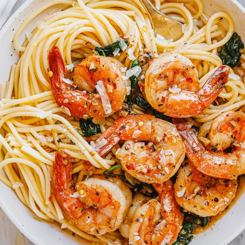 Spaghetti au Gambas