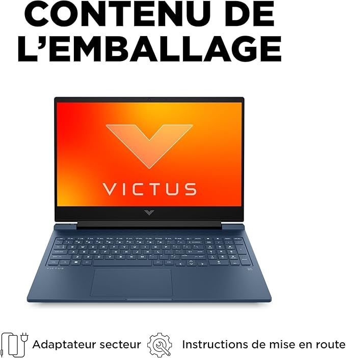 HP Victus 16-r0005sf Ordinateur Portable Gaming 16" FHD IPS 144 Hz, PC Portable Gamer (Intel Core i7-13620H, RAM 16 Go, SSD 512 Go, Nvidia GeForce RTX 4060 8Go, Windows 11), Laptop Bleu, AZERTY