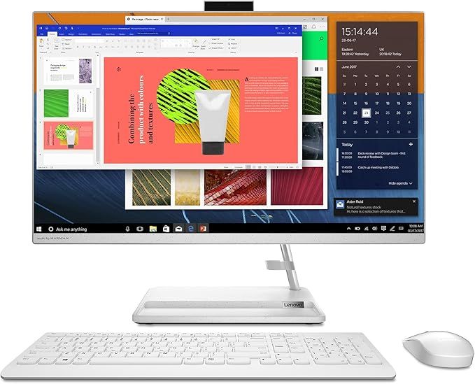 Lenovo IdeaCentre AIO 3 27ALC6 - Ordinateur de Bureau Tout-en-Un 27" FHD (AMD Ryzen 7 7730U, 16 Go RAM, 512 Go SSD, Graphique AMD Radeon, Windows 11 Home) Clavier AZERTY et Souris - Blanc
