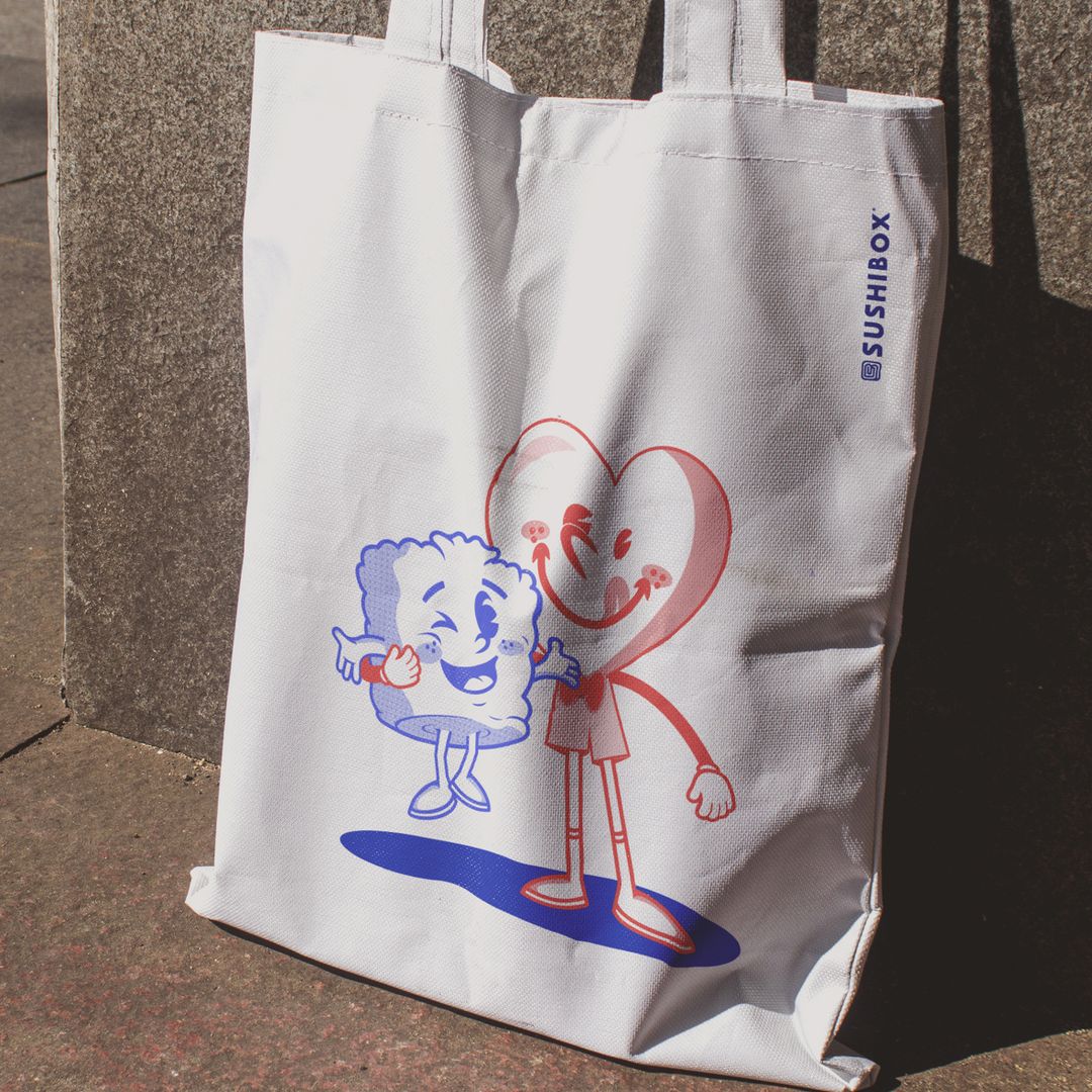 TOTE BAG CARTOON + PIN