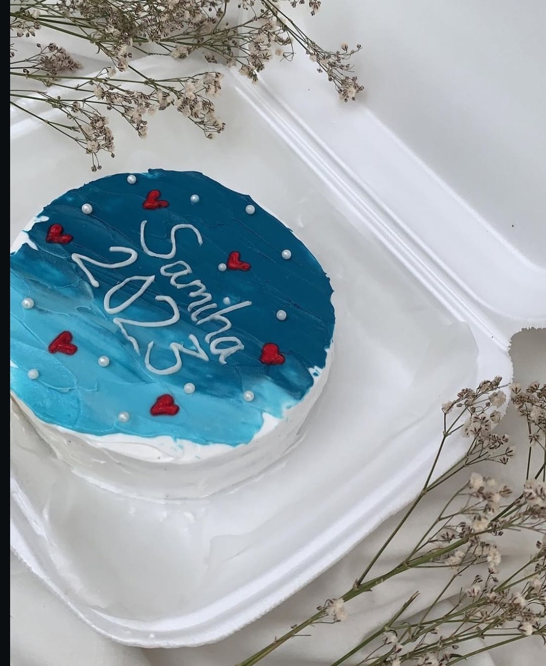 Large Bento cake with cream frosting 
