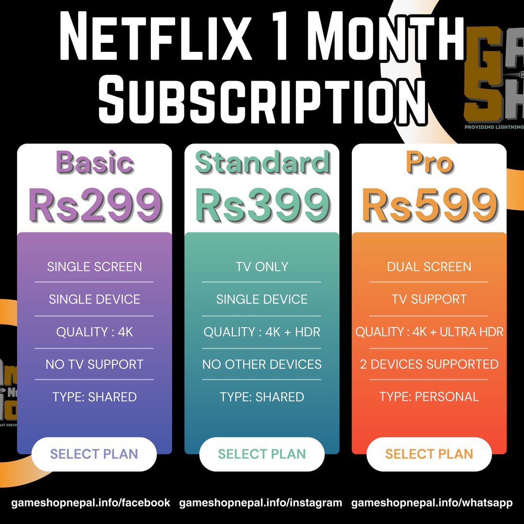 Netflix 1 Month Subscription 