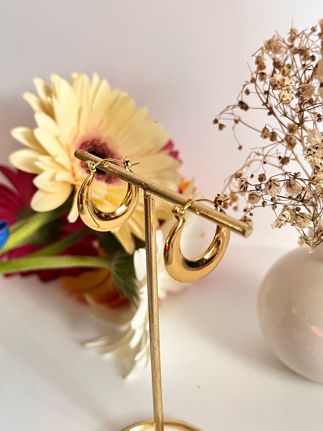 Golden Midi Hoops 