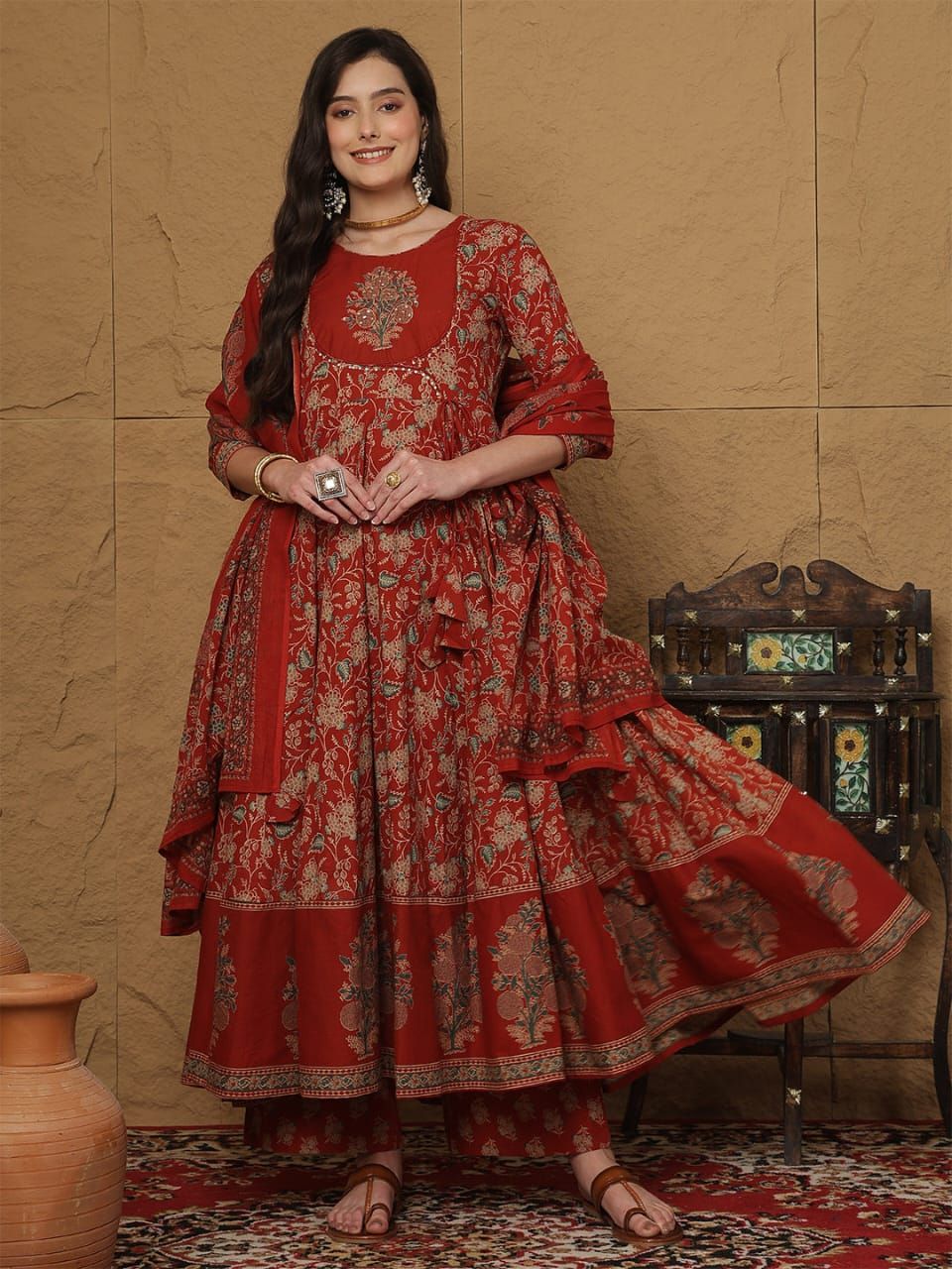 Anarkali Kurta Bottom With Dupatta