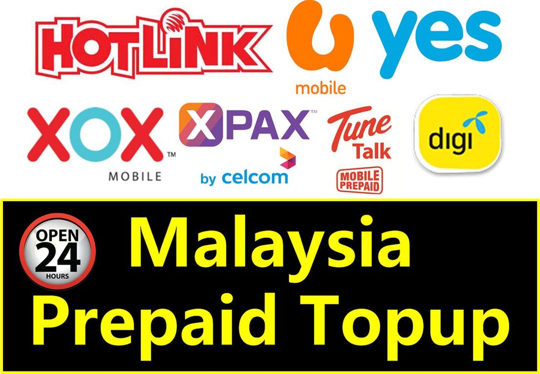 Malaysia Mobile Prepaid Topup Reload Min. RM 5.00