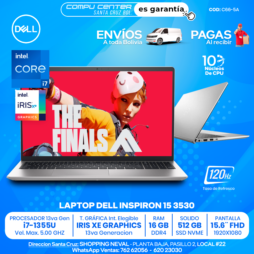 DELL INSPIRON 15 3530 / CORE i7 13Va Generación / 16 GB RAM