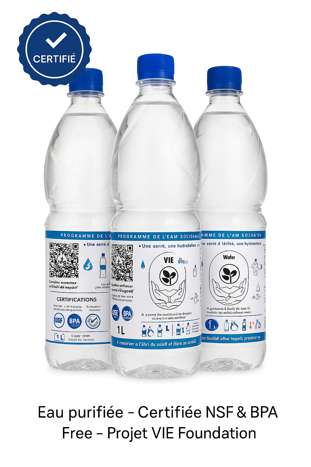 VIE Water- pack Abonnement ! Eau de Vie Naturelle à Faible Minéralisation. 500 Ml (Subventionnée par VIE Foundation) 