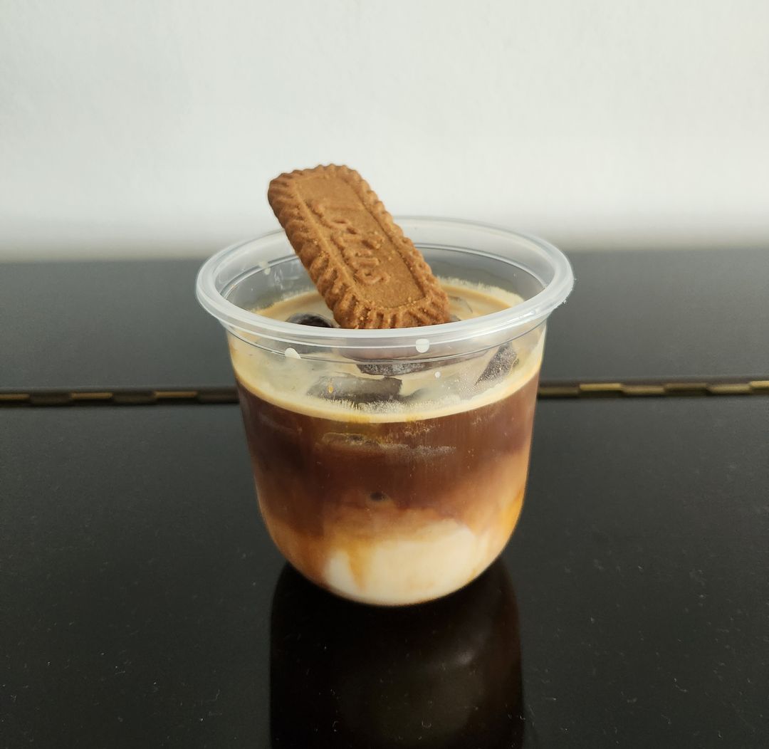 Iced biscoff caramel latte