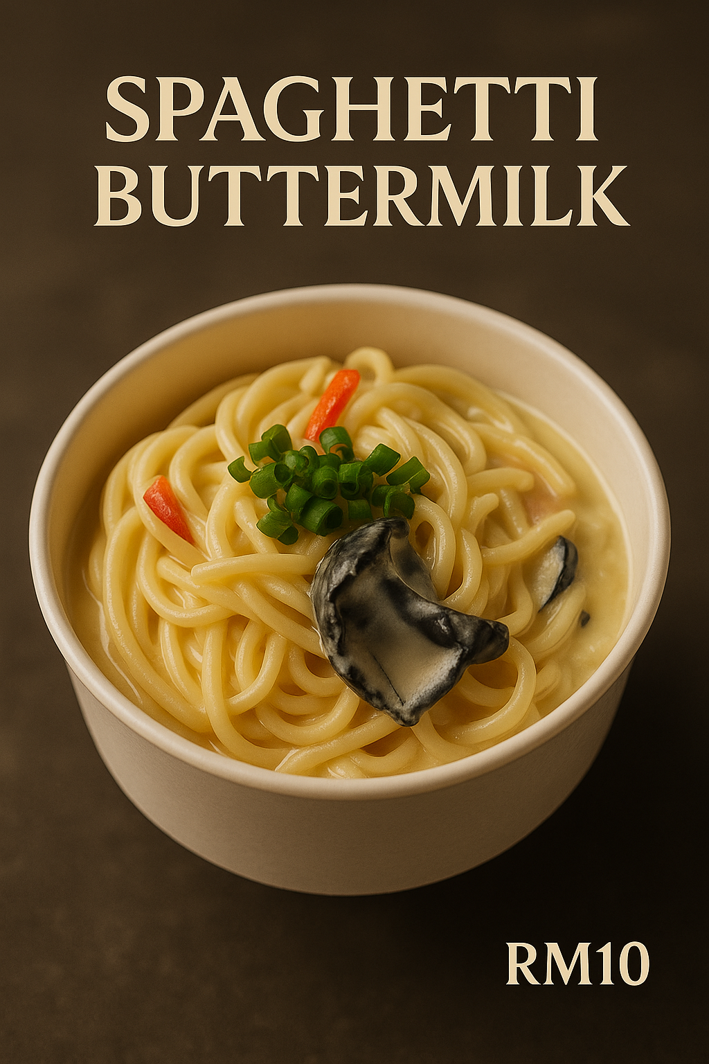 Spaghetti buttermilk with chicken grill