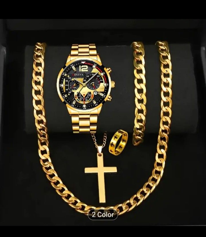 Luxury Gold-Plated Men's Jewelry Set 
