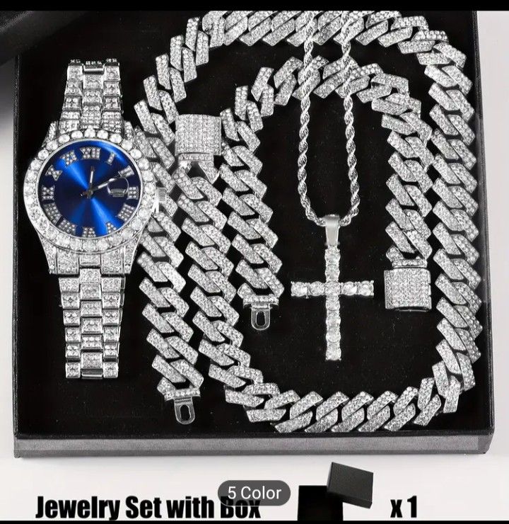 Luxury Ice-Plated Men's Jewelry Set 