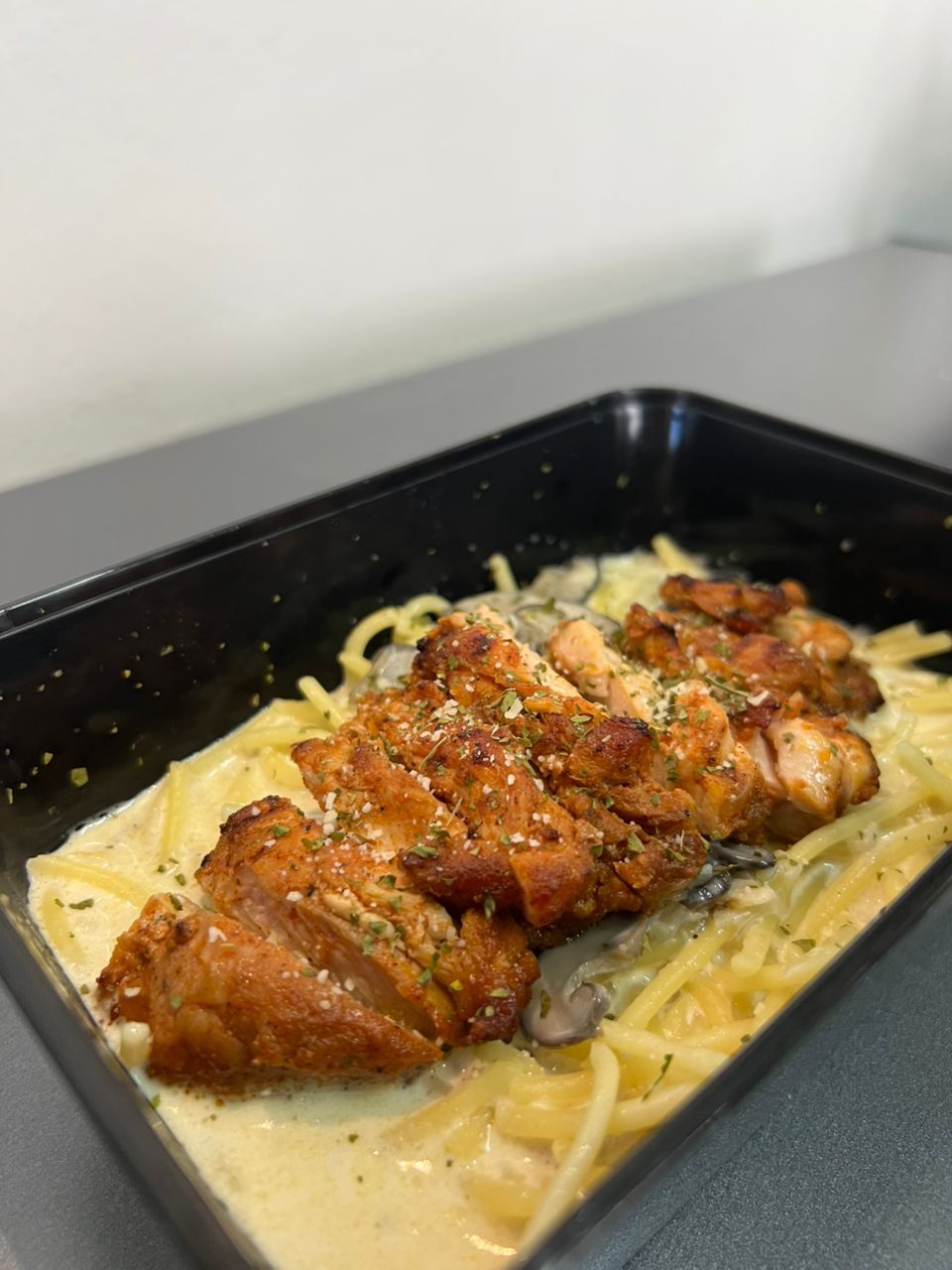 Carbonara + Grilled Chicken
