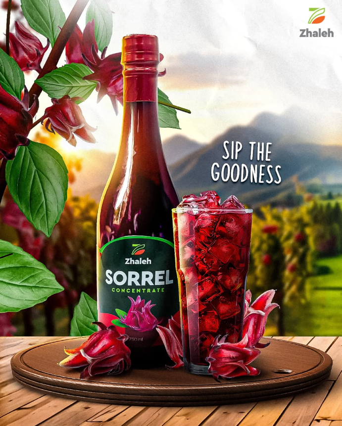 Zhaleh's Sorrel Concentrate I 100% Pure Sorrel I Made With Natural Caribbean Spices I No Artificial Flavouring  I For Beverages I Cocktails I Mocktails I Juices I Sorbets 