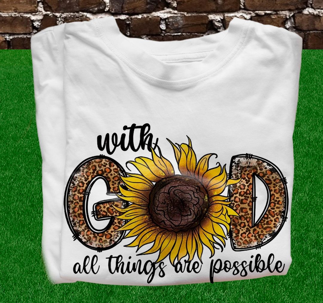 Trendy & Catchy: Faith & Florals: Sunflower and Leopard Print Faith T-Shirt