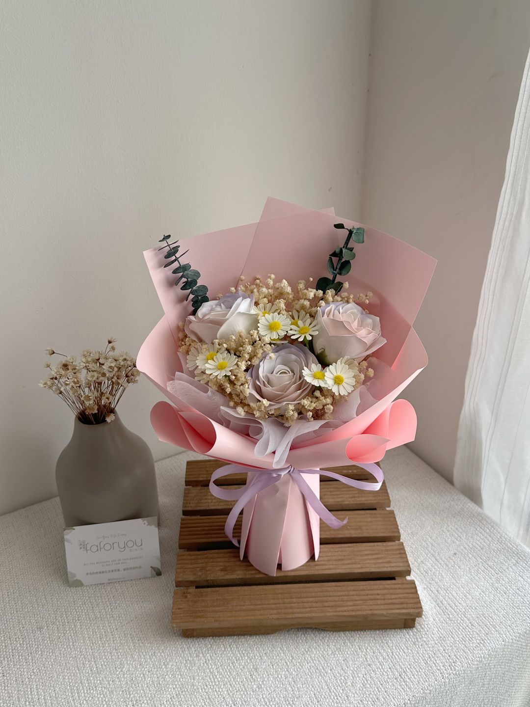 3 Stalk Soap Rose Mixed Bouquet