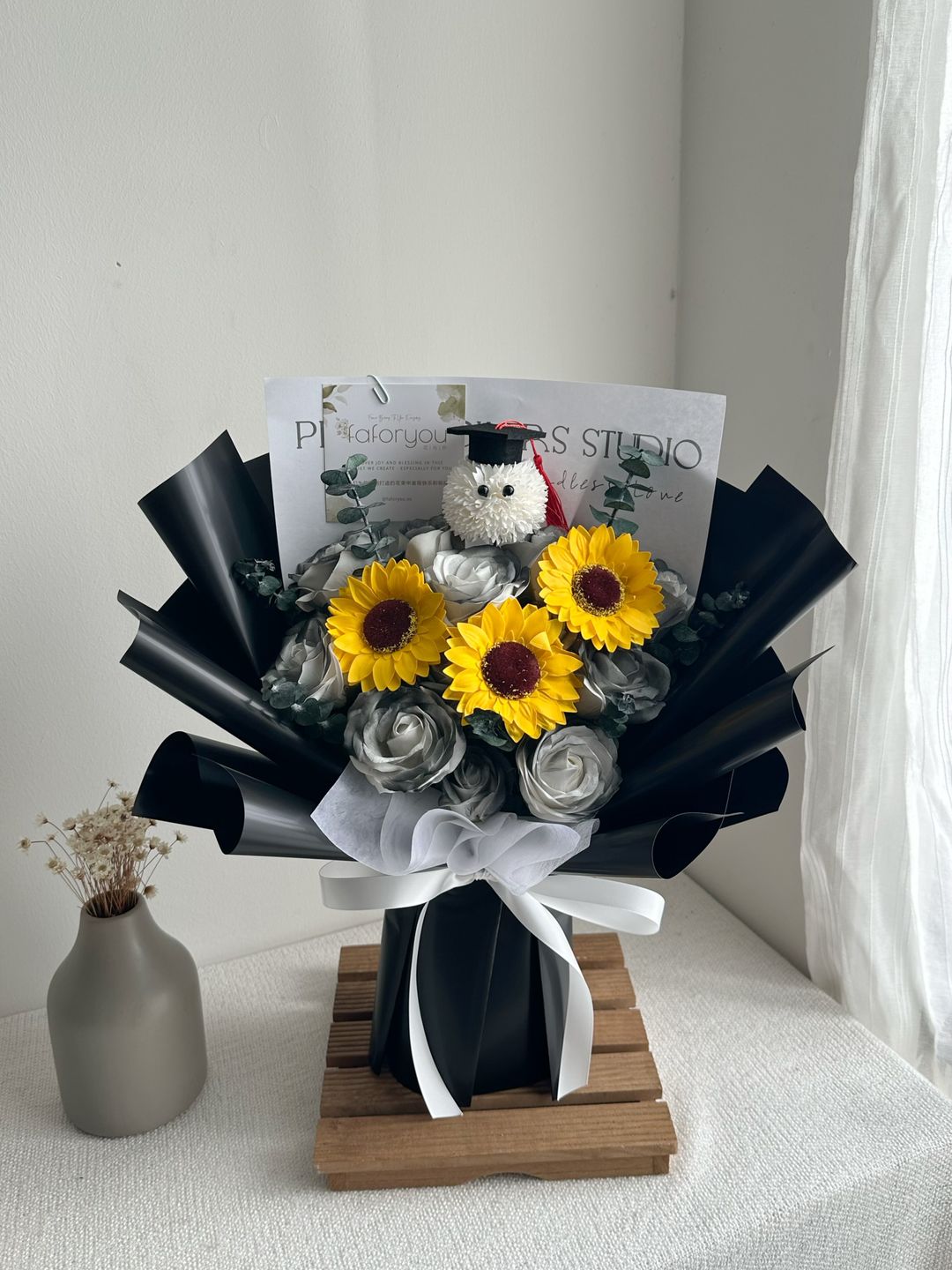 Graduation Ping Pong Soap Flower Bouquet  